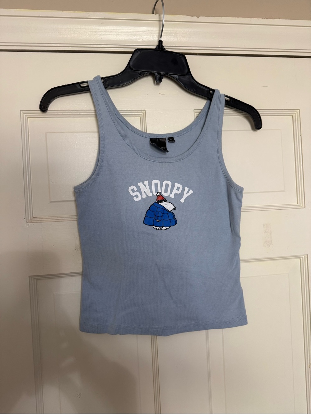 Peanuts Puffer Jacket Snoopy Blue Tank Top - S
